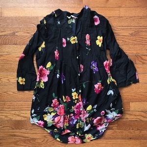 Soft Surroundings Floral Tunic Flowing Blouse